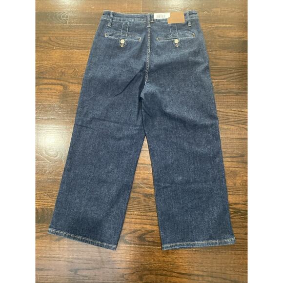 NWT! Judy Blue Curvy High Waist Tummy Control Tailored Crop Jeans 11/30 Wide Leg - Picture 7 of 8